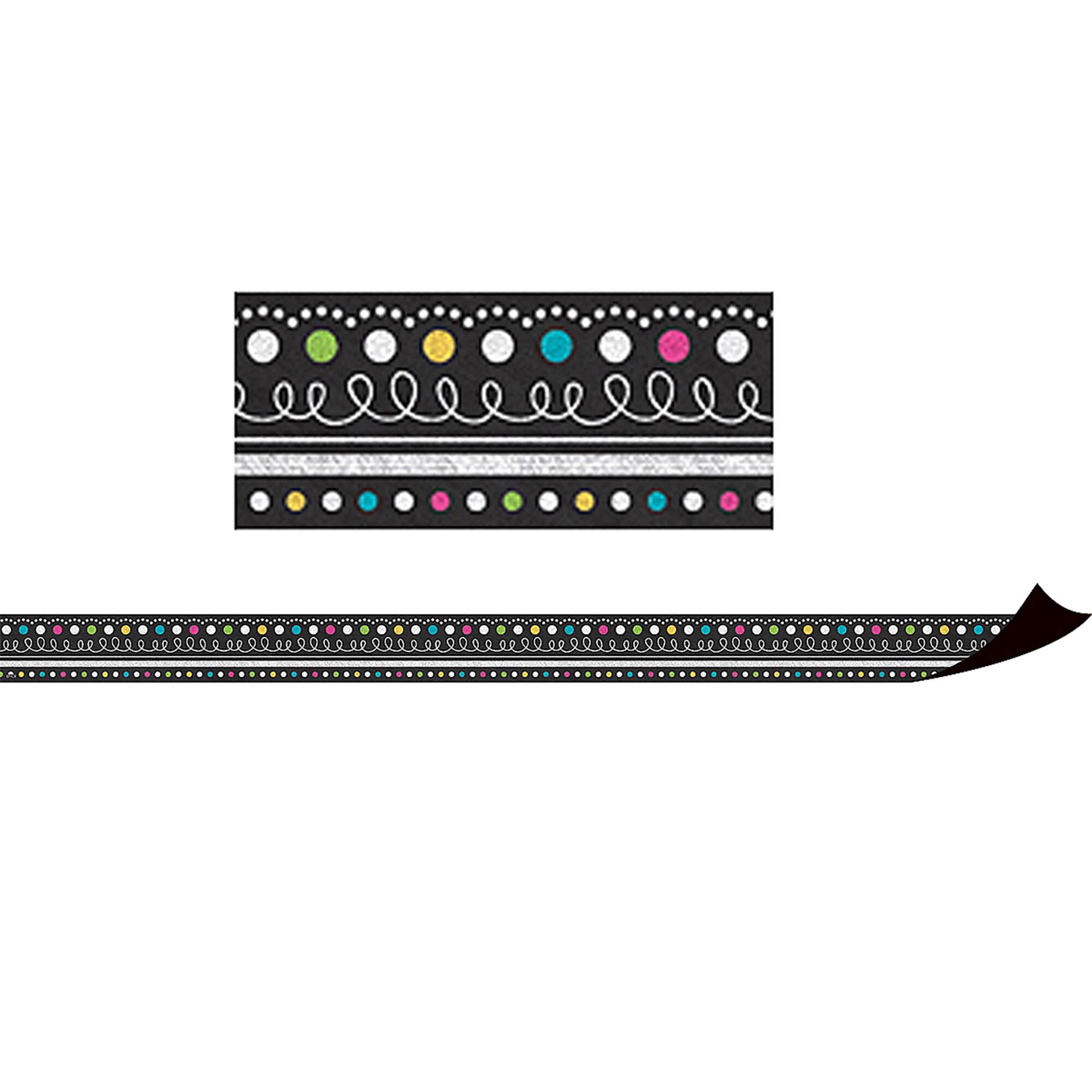 Teacher Created Resources Chalkboard Brights Magnetic Borders, 24ft.
